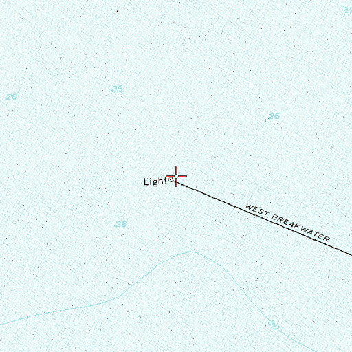 Topographic Map of West Breakwater Lighthouse, CT