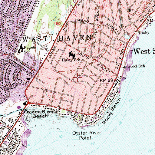 Topographic Map of West Haven Airport (historical), CT