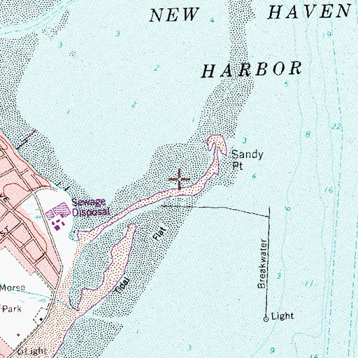 Topographic Map of West Haven Flats, CT