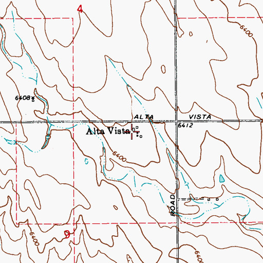 Topographic Map of Alta Vista, CO