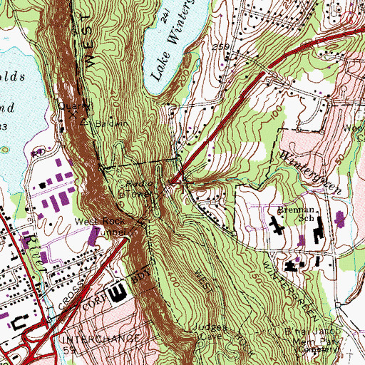 Topographic Map of West Rock Nature Center, CT