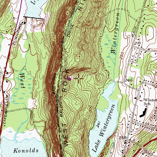 Topographic Map of West Rock Ridge State Park, CT