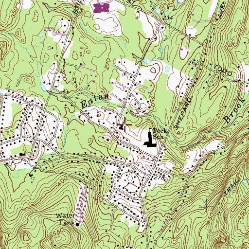 Topographic Map of West Woods Bible Chapel, CT