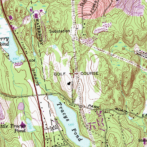 Topographic Map of Western Hills Municipal Golf Course, CT