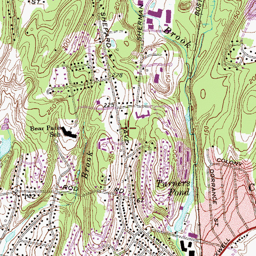 Topographic Map of Westminster Presbyterian Church, CT