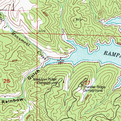 Topographic Map of Rainbow Gulch, CO