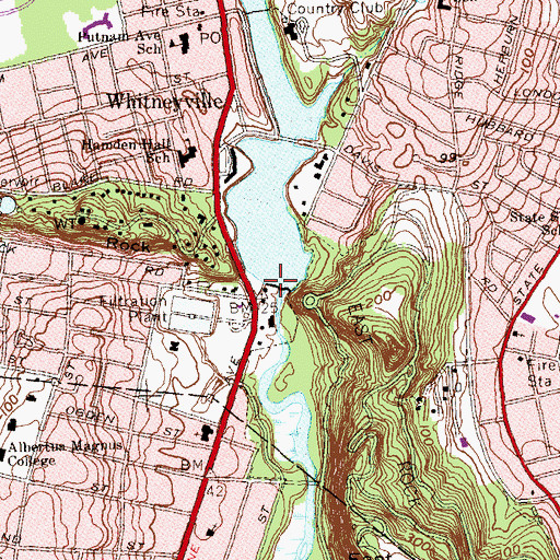 Topographic Map of Whitney Dam, CT