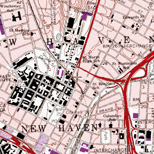Topographic Map of Whitney Grove Square, CT