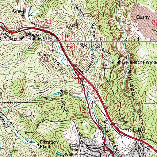 Topographic Map of Cavern Gulch, CO