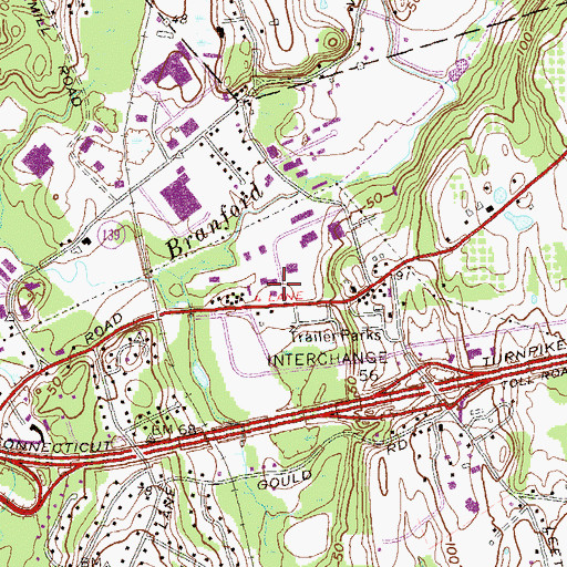 Topographic Map of Wightwood School, CT