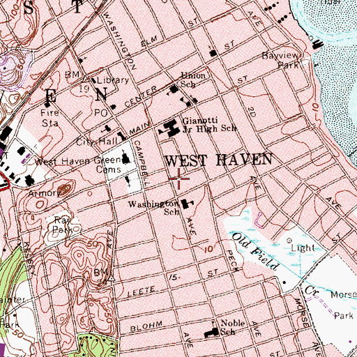 Topographic Map of Wigwam Neck, CT