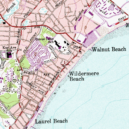 Topographic Map of Wildemere Beach Church, CT