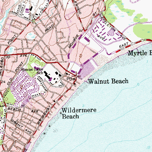 Topographic Map of Wildemere Station Post Office, CT
