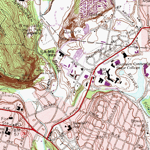 Topographic Map of Wilkinson Building, CT