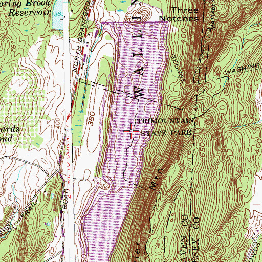Topographic Map of William J Ulbrich Reservoir, CT