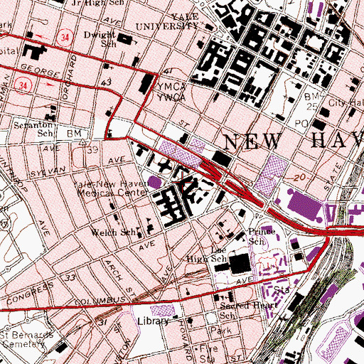 Topographic Map of Winchester Building, CT