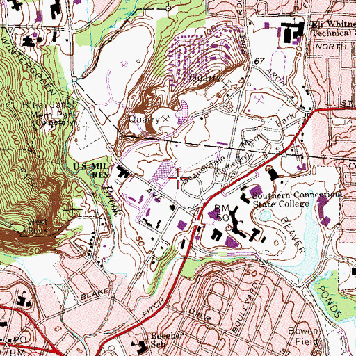 Topographic Map of Wintergreen Building, CT