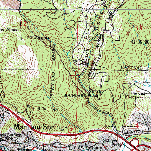 Topographic Map of Black Canyon, CO