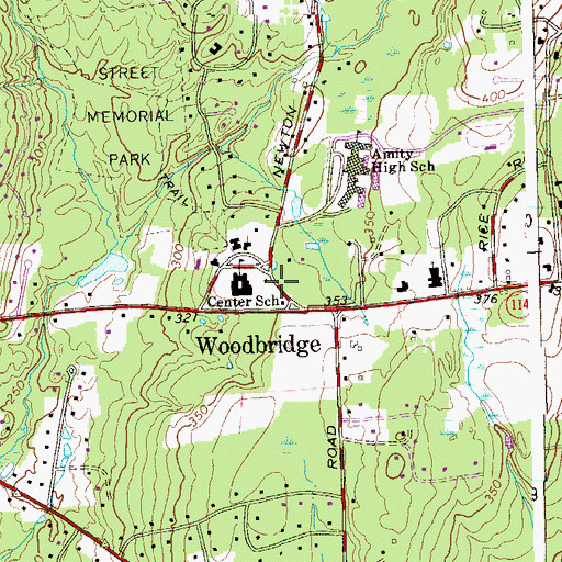Topographic Map of Woodbridge Town Library, CT