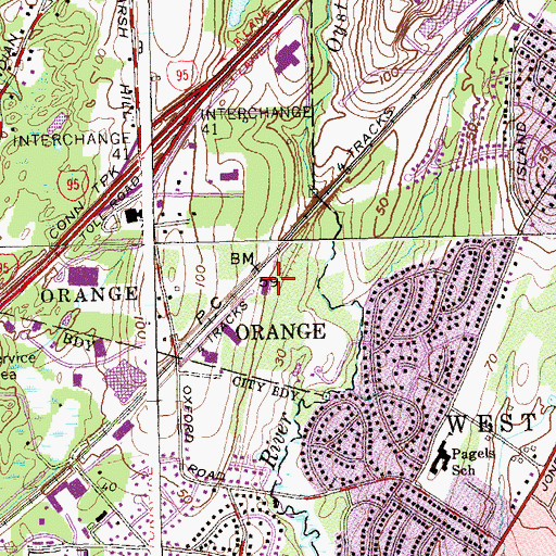 Topographic Map of Woodmont Station (historical), CT