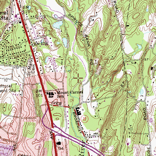 Topographic Map of Woodruffs Pond (historical), CT
