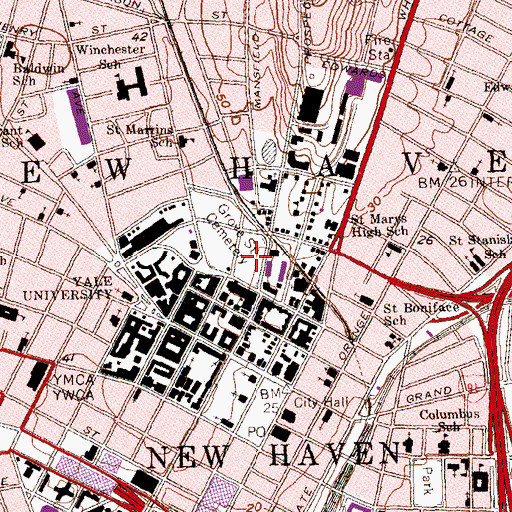 Topographic Map of Woolsey Building, CT