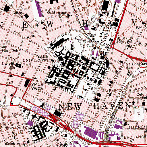 Topographic Map of Wright Building, CT