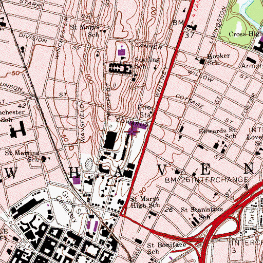 Topographic Map of Wright Nuclear Structure Laboratory, CT