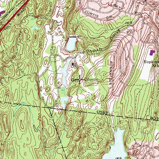 Topographic Map of Yale Golf Club, CT