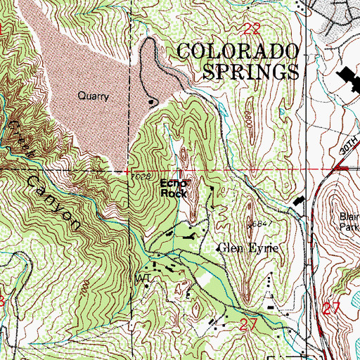 Topographic Map of Echo Rock, CO