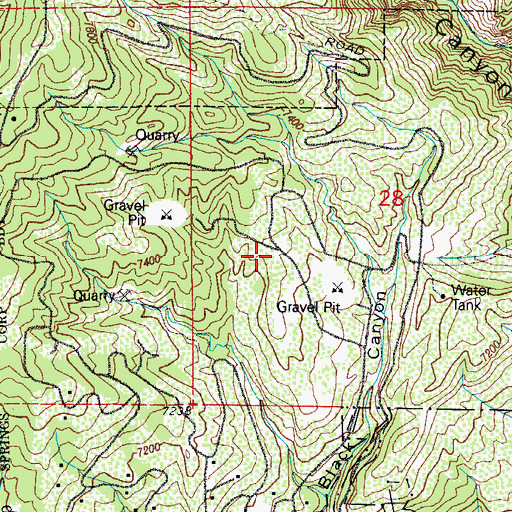Topographic Map of Black Canyon Picnic Grounds, CO