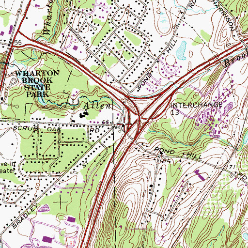 Topographic Map of Zion Lutheran Church, CT