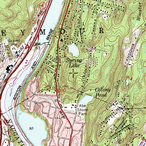 Topographic Map of Abe Stone Park, CT