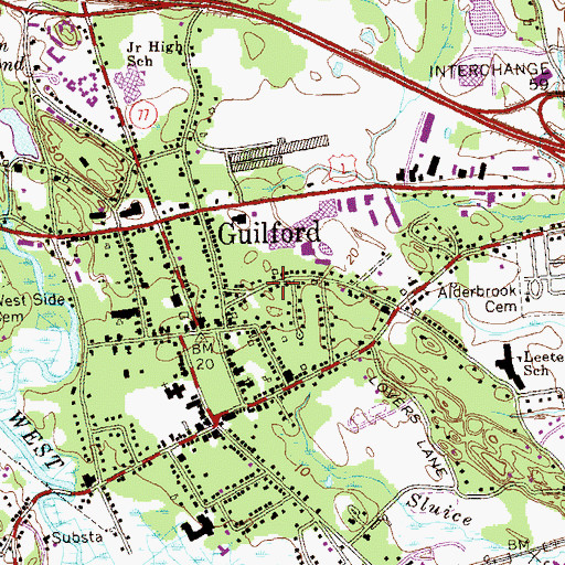 Topographic Map of Acadia House, CT
