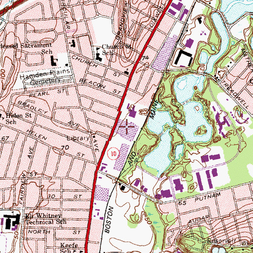 Topographic Map of Acme Mall Shopping Center, CT
