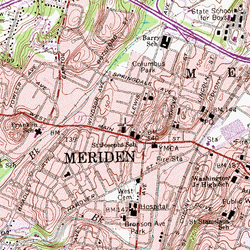 Topographic Map of All Saints Parish Church, CT