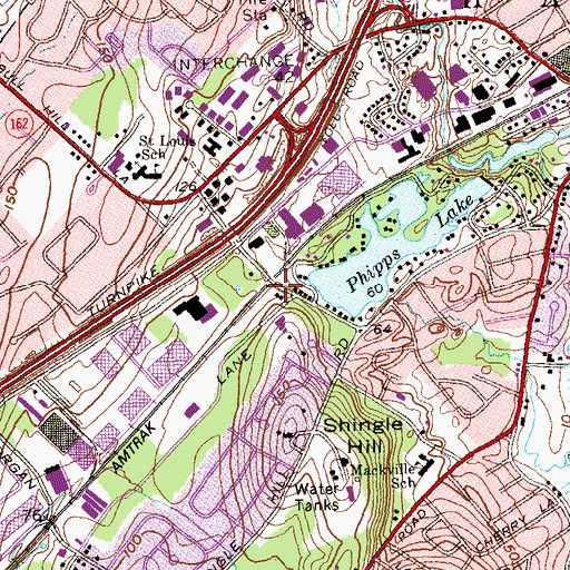 Topographic Map of Alling Crossing, CT