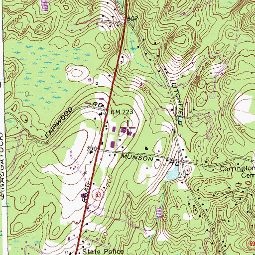 Topographic Map of Amity Village Shopping Center, CT