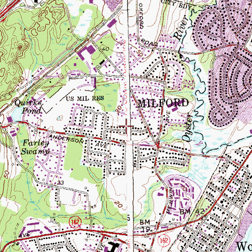 Topographic Map of Anderson Avenue Playground, CT