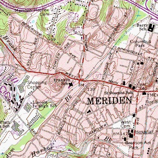 Topographic Map of Andrews Homestead Museum, CT