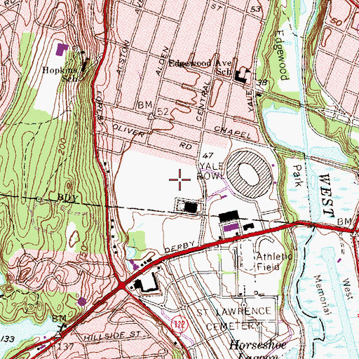 Topographic Map of Anthony Thompson Field, CT