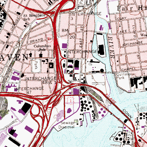 Topographic Map of Atlantic Retail Outlet Shopping Center, CT