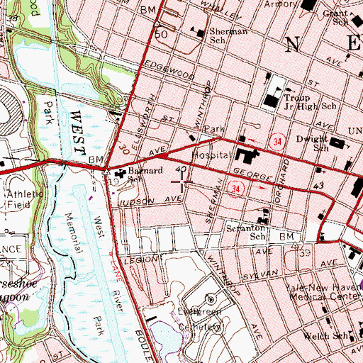 Topographic Map of Atrium Health Care Center, CT