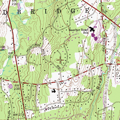Topographic Map of Baldwin Hill, CT