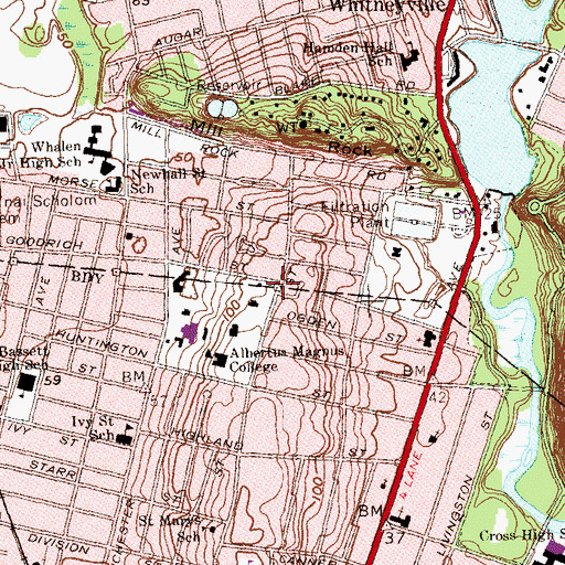 Topographic Map of Ball Spring (historical), CT