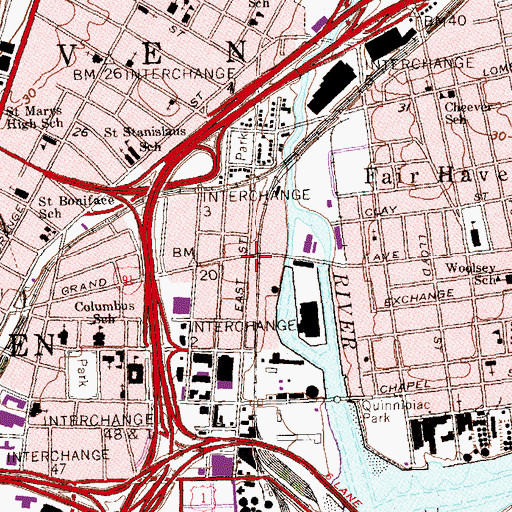 Topographic Map of Barnesville, CT