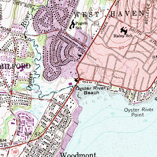 Topographic Map of Bayshore Shopping Center, CT