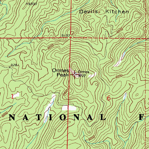 Topographic Map of Ormes Peak, CO