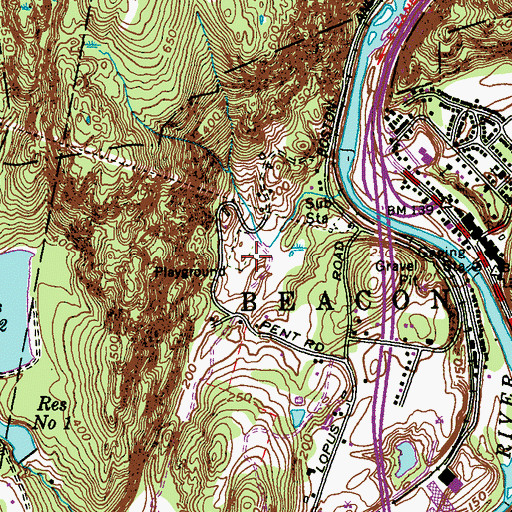 Topographic Map of Beacon Falls Town Recreation Field, CT