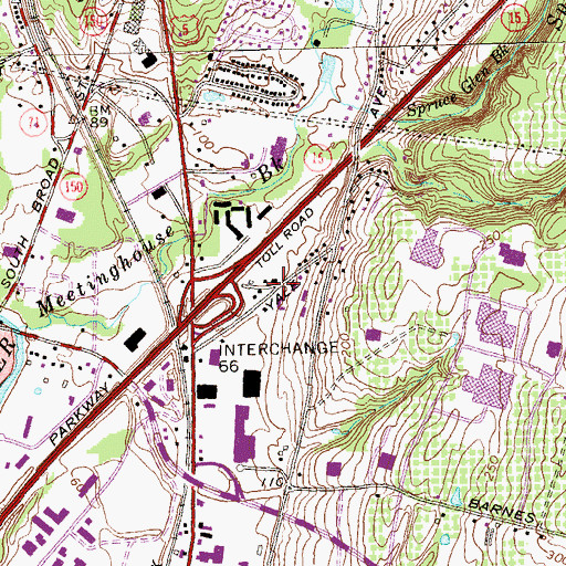 Topographic Map of Beacon House Full Gospel Church, CT